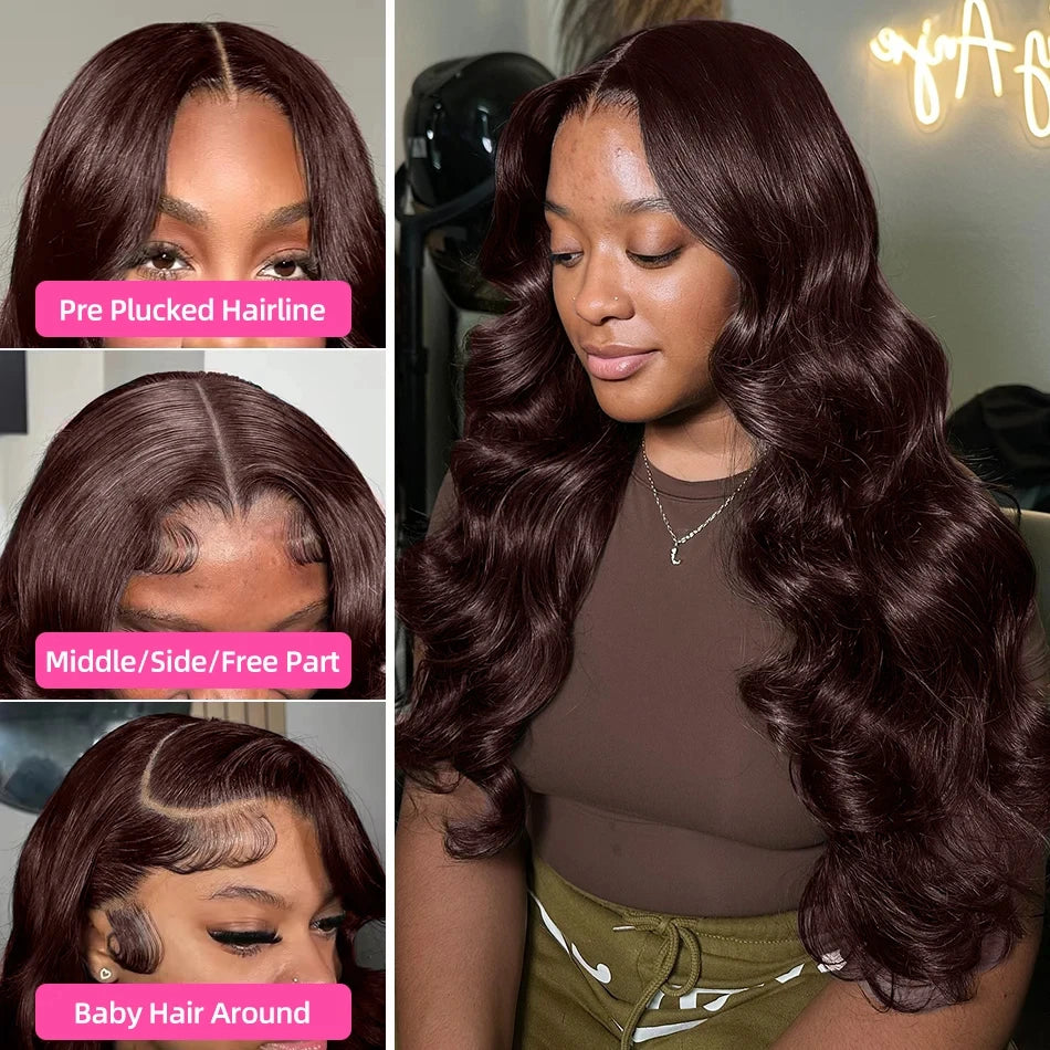 Chocolate Brown Body Wave Wig
