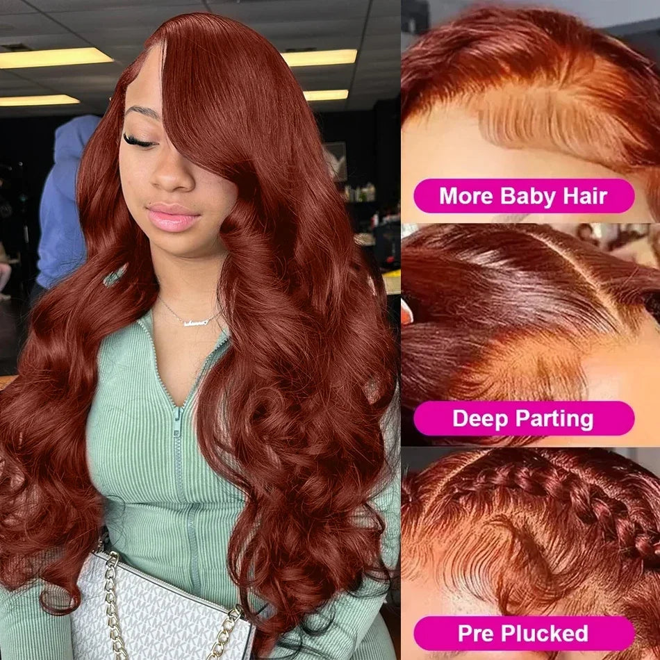Reddish Brown Body Wave Wig