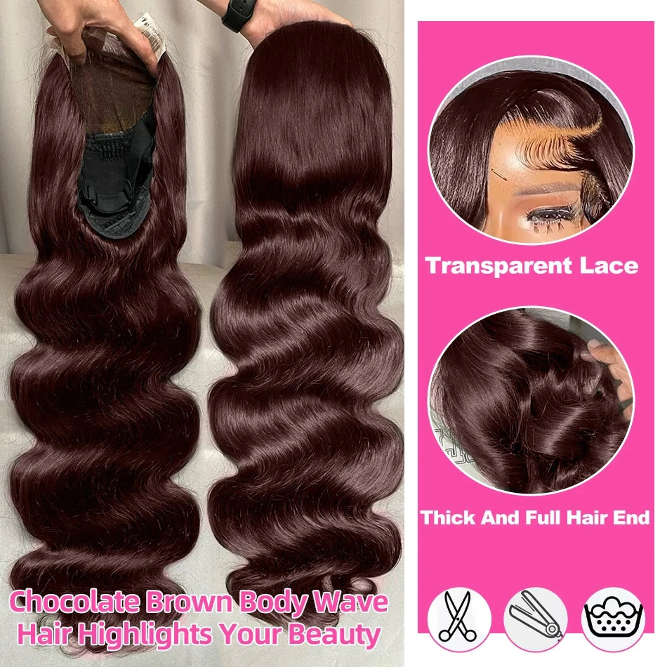 Chocolate Brown Body Wave Wig