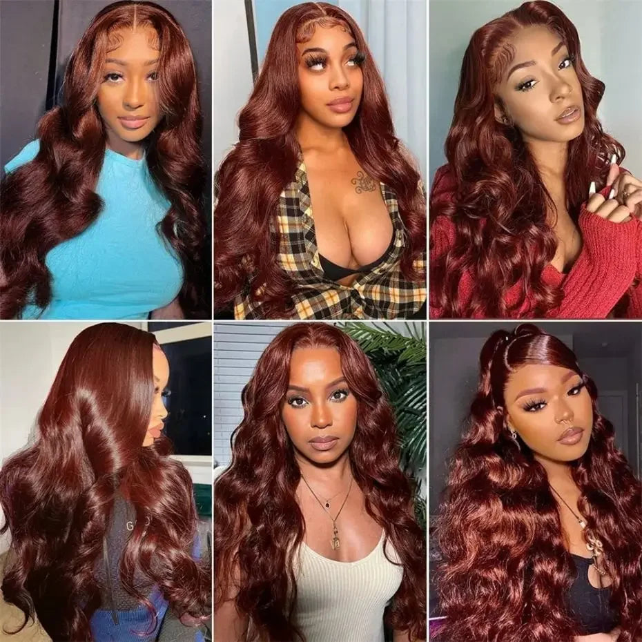 Reddish Brown Body Wave Wig