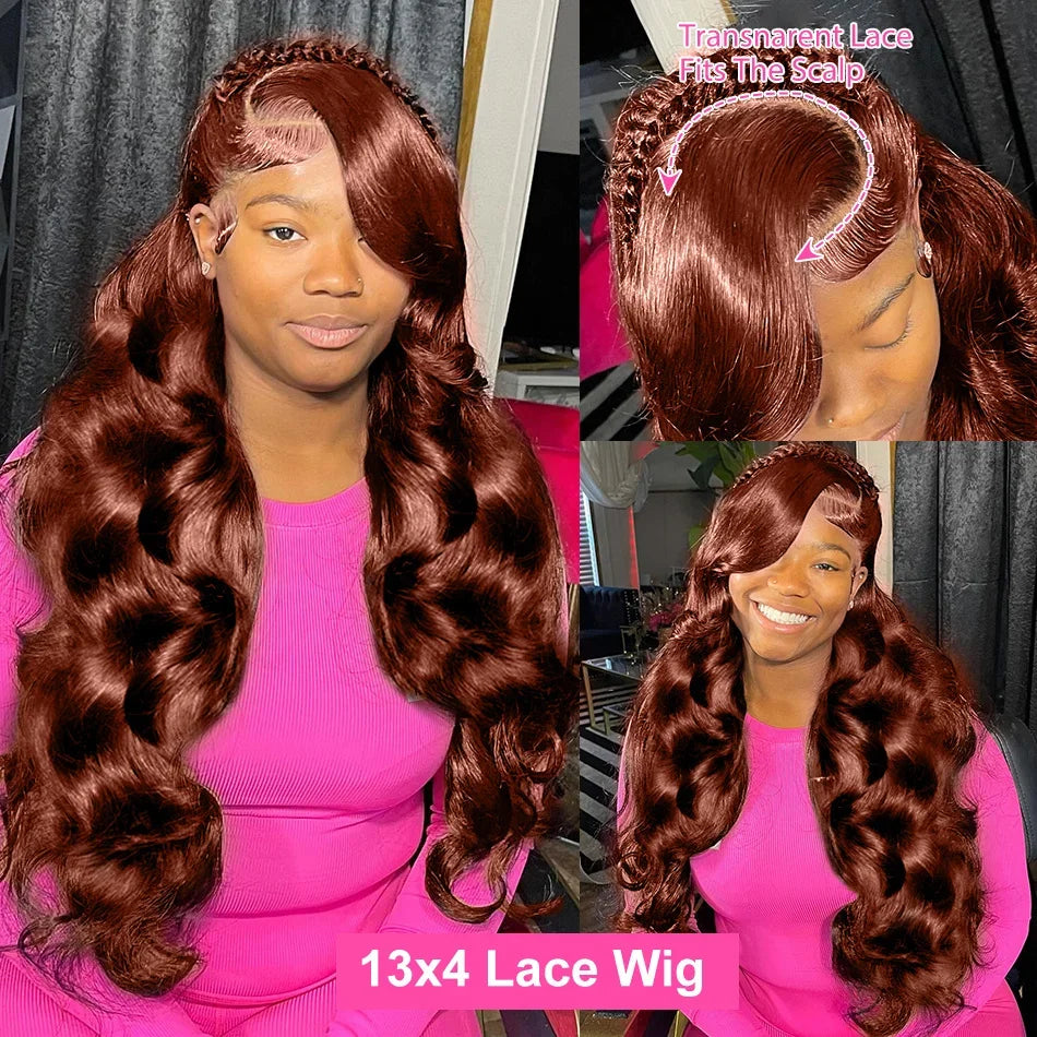 Reddish Brown Body Wave Wig