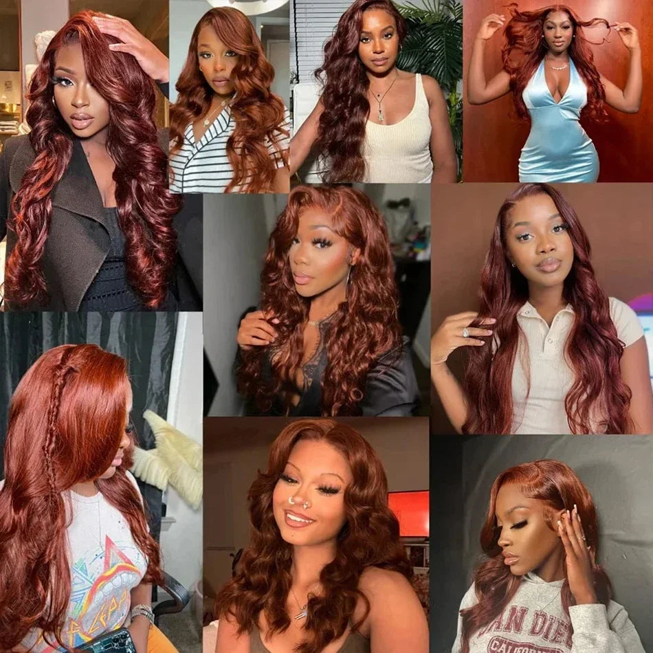 Reddish Brown Body Wave Wig